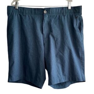 Swiss Tech Performance Activewear Shorts Flat Front Cove Blue Waist 40